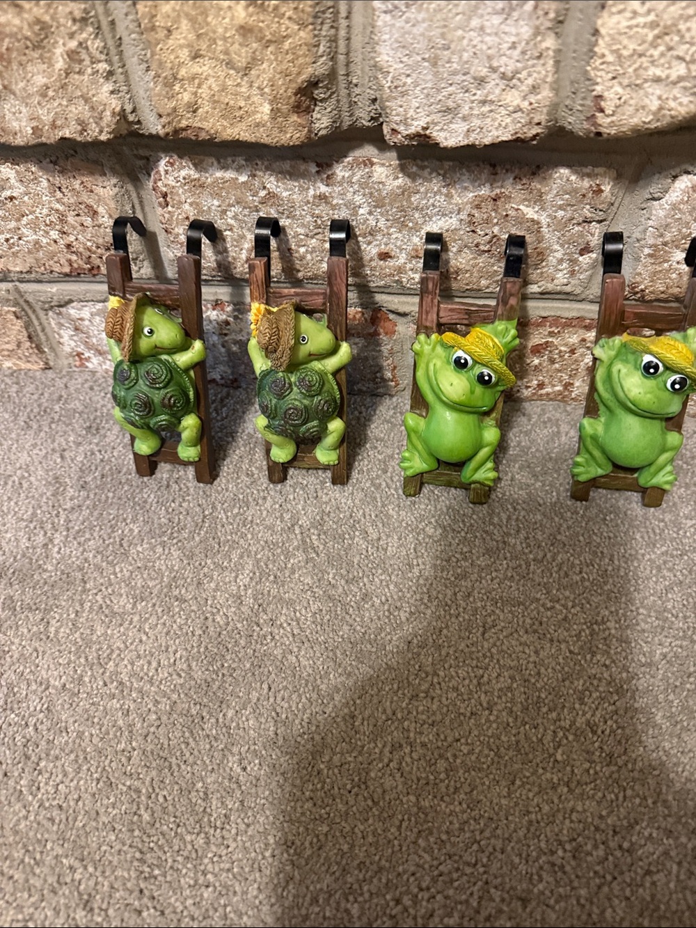 Green Frog & Turtle Hook Set - Cute Garden Decor